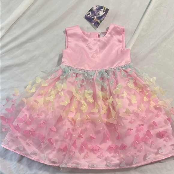 NWT Blueberi Boulevard Pink Dress with Butterfly Accents - Picture 1 of 3